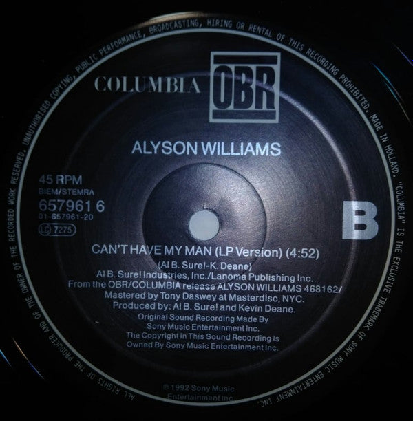 Alyson Williams : Can't Have My Man (12")