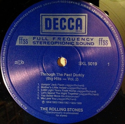 The Rolling Stones : Through The Past, Darkly (Big Hits Vol. 2) (LP, Comp)