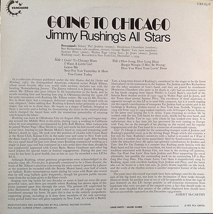 Jimmy Rushing : Jimmy Rushing's All Stars Going To Chicago (LP, Album, RE)