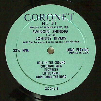 Johnny Rivers, The Tremonts, Luke Gordon (2), Charlie Francis (4) : Swingin' Shindig (LP, Comp, Mono)