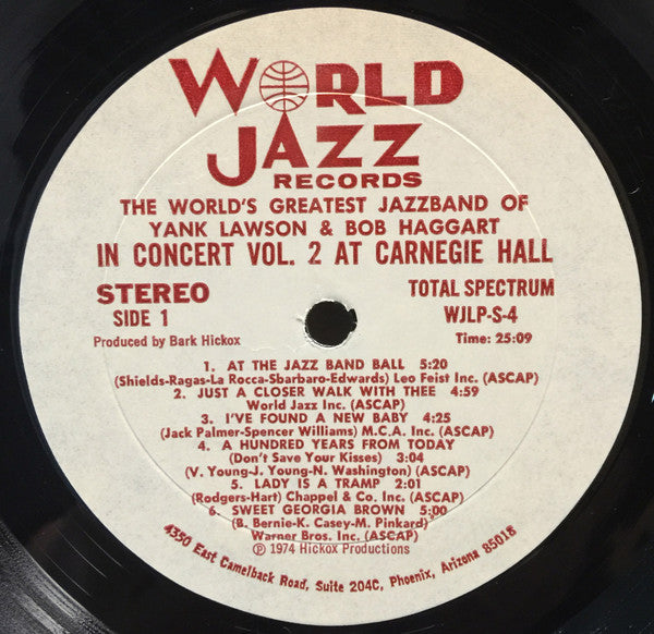 The World's Greatest JazzBand Of Yank Lawson & Bob Haggart With Special Guests Bobby Hackett And Maxine Sullivan With Bud Freeman, Bob Wilber, Vic Dickenson, Eddie Hubble, Ralph Sutton (2) And Gus Johnson : In Concert: Vol. 2 At Carnegie Hall (LP, Album)