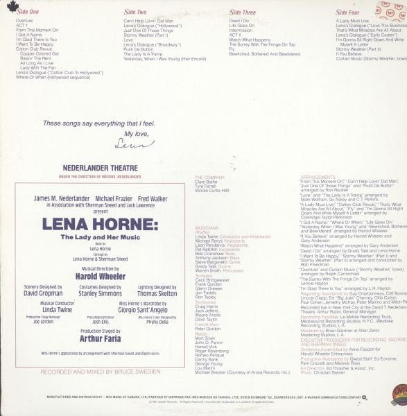 Lena Horne : Live On Broadway Lena Horne: The Lady And Her Music (2xLP, Album, Gat)