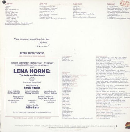 Lena Horne : Live On Broadway Lena Horne: The Lady And Her Music (2xLP, Album, Gat)