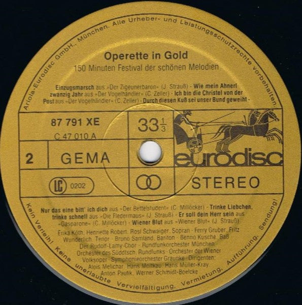 Various : Operette In Gold (3xLP, Comp)