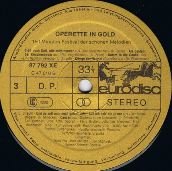 Various : Operette In Gold (3xLP, Comp)