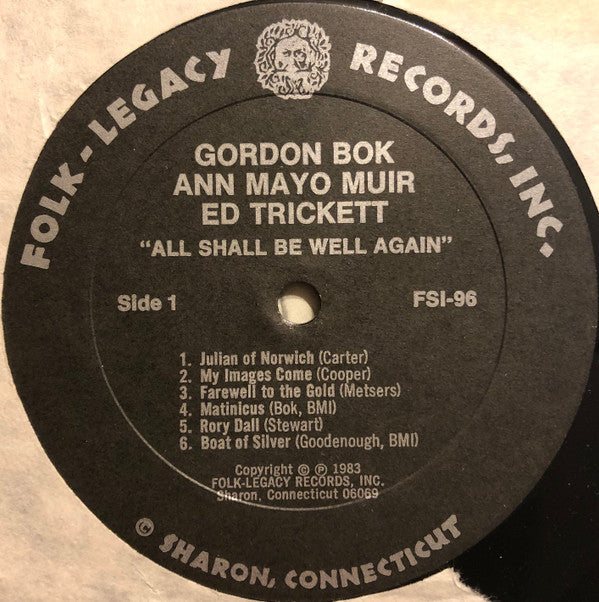 Gordon Bok, Ann Mayo Muir, Ed Trickett : All Shall Be Well Again (LP, Album)