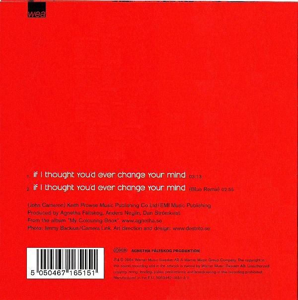 Agnetha Fältskog : If I Thought You'd Ever Change Your Mind (CD, Single)