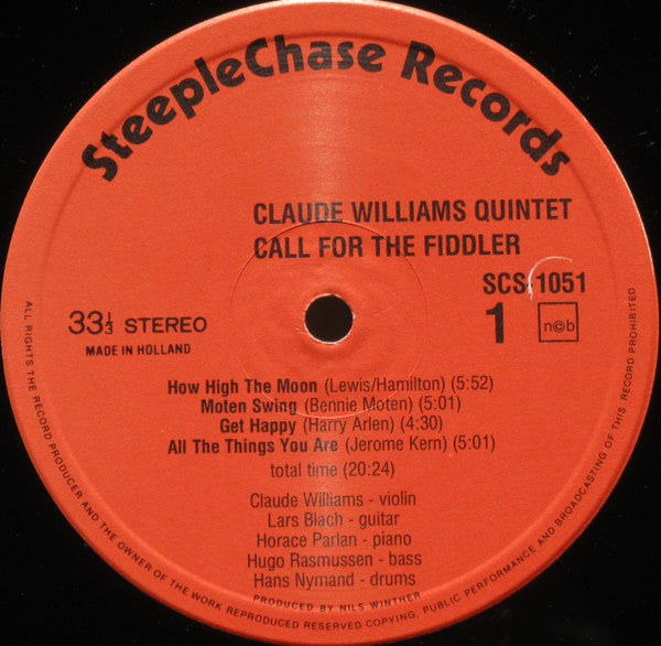 Claude Williams Quintet : Call For The Fiddler (LP, Album)