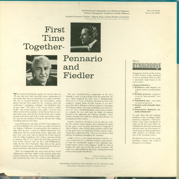 Leonard Pennario With The Boston Pops Orchestra / Arthur Fiedler : Debut Of Leonard Pennario On RCA Victor Records With Boston Pops/Arthur Fiedler (LP, Album, RP)