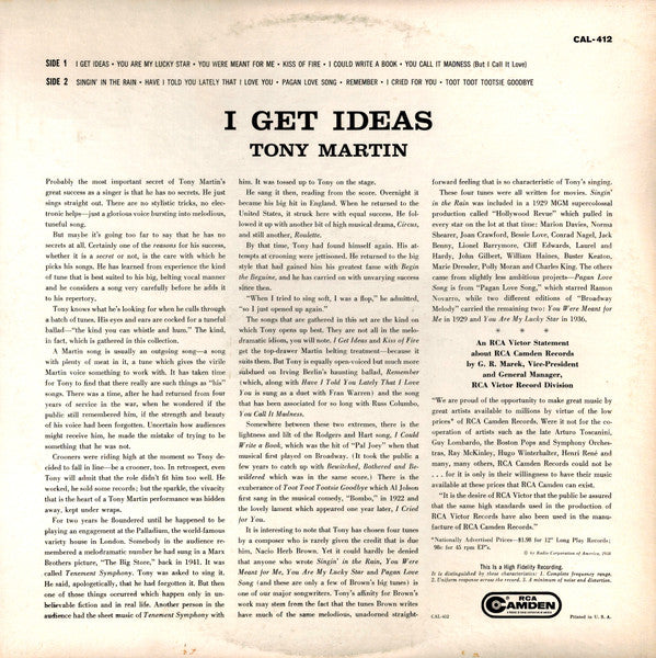 Tony Martin (3) : I Get Ideas (LP)