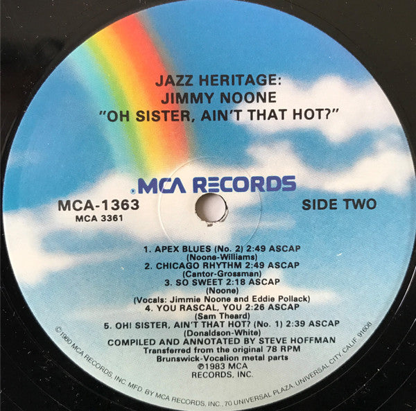 Jimmie Noone : Oh! Sister, Ain't That Hot (LP, Comp)