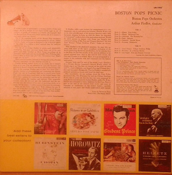 The Boston Pops Orchestra, Arthur Fiedler : Boston Pops Picnic (LP, Album, Mono)