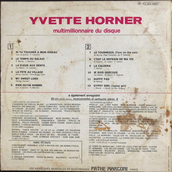 Yvette Horner : Multimillionnaire Du Disque (LP)