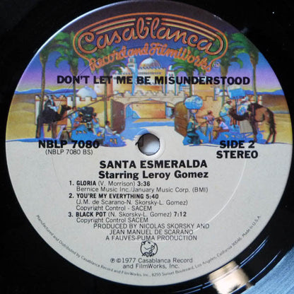 Santa Esmeralda Featuring Leroy Gomez : Don't Let Me Be Misunderstood (LP, Album, P/Mixed, Ter)