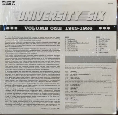 University Six : Volume One - The Complete Sessions, 1925-1926 (LP, Comp)