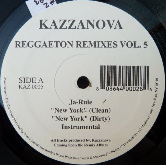 DJ Kazzanova : Reggaeton Remixes Vol. 5 (12")