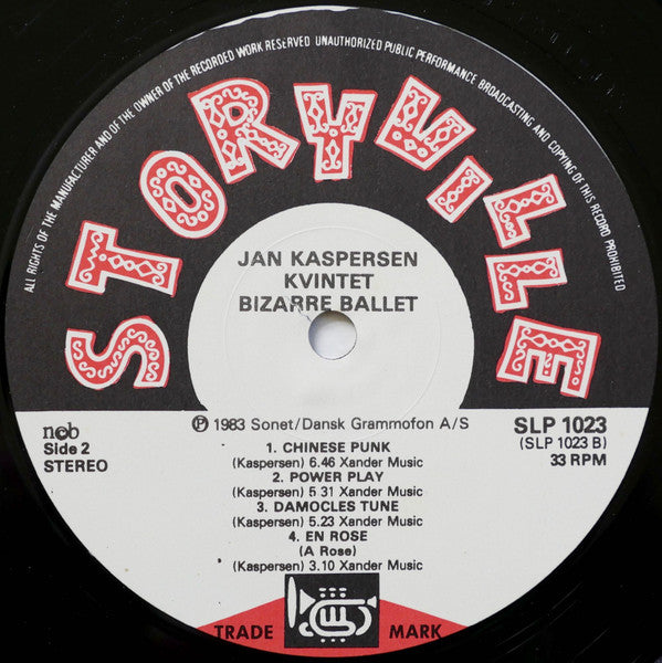 Jan Kaspersen Quintet : Bizarre Ballet (LP, Album)