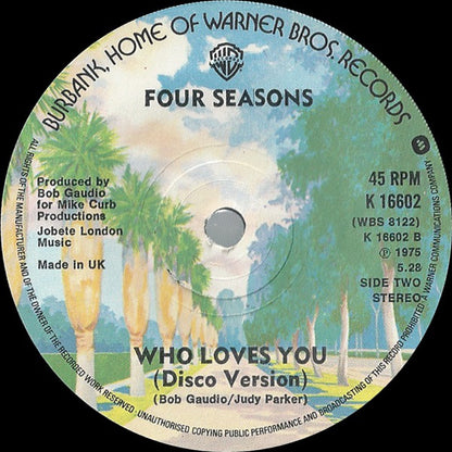 The Four Seasons : Who Loves You (7", Single, Sol)