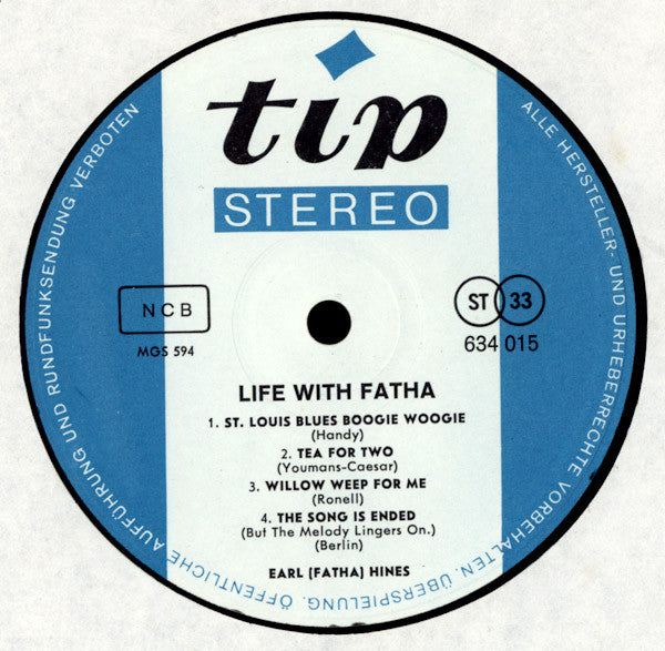 Earl Hines : Life With Fatha (LP, Album, RE)