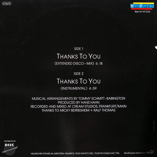 Delegation : Thanks To You (12")