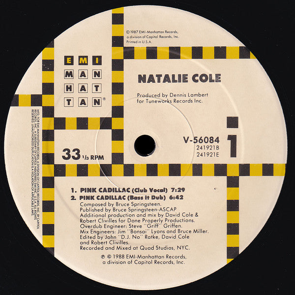 Natalie Cole : Pink Cadillac (12", SRC)