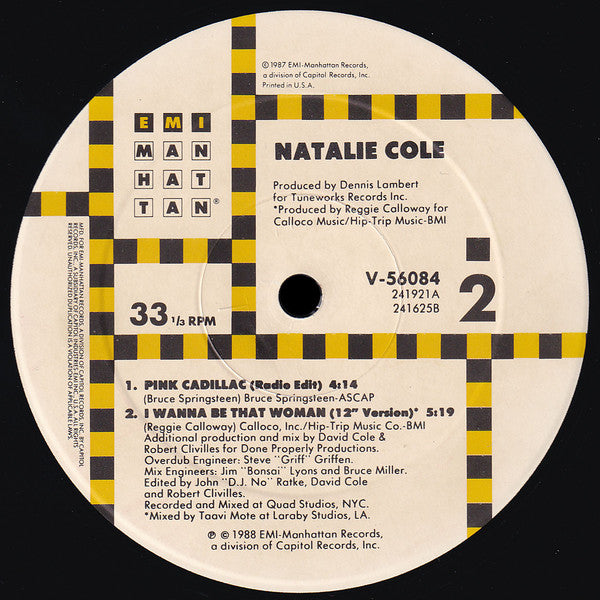 Natalie Cole : Pink Cadillac (12", SRC)