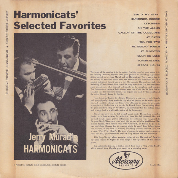 Jerry Murad's Harmonicats : Harmonicats' Selected Favorites (LP, Comp)