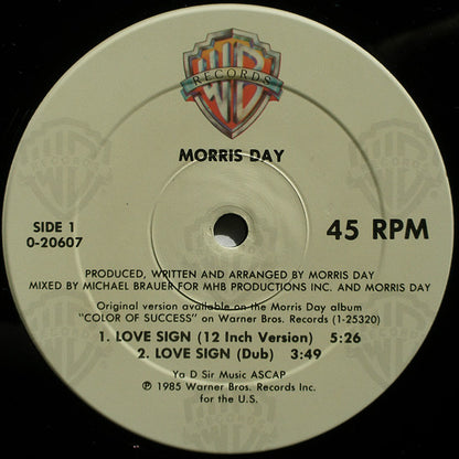 Morris Day : Love Sign (12", Maxi)