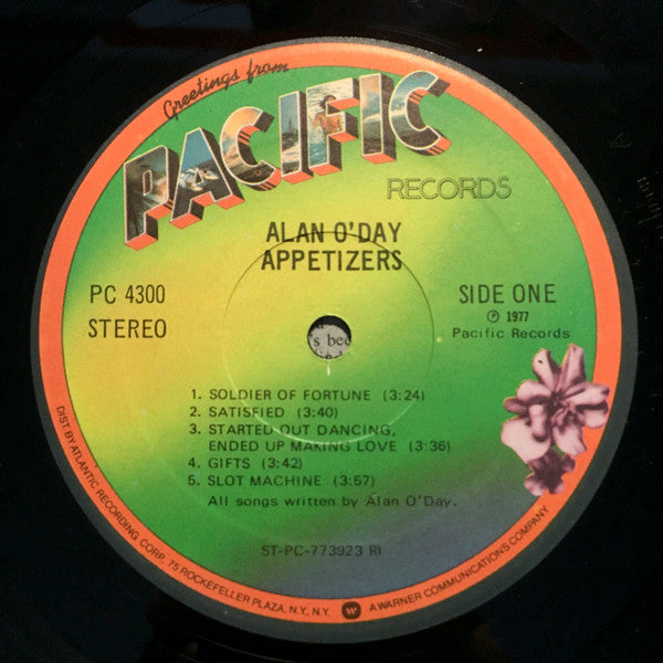 Alan O'Day : Appetizers (LP, Album, RI)