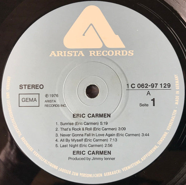 Eric Carmen : Eric Carmen (LP, Album)