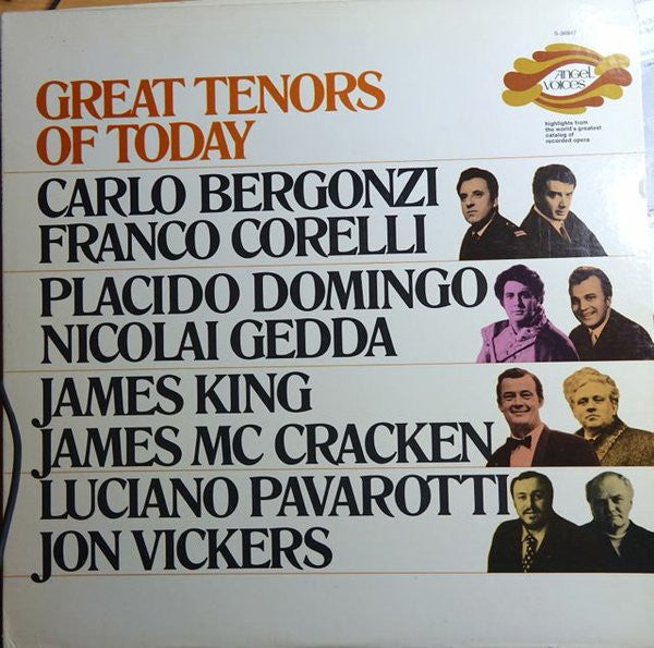 Carlo Bergonzi, Franco Corelli, Placido Domingo, Nicolai Gedda, James King (3), James McCracken, Luciano Pavarotti, Jon Vickers : Great Tenors Of Today (LP, Comp)