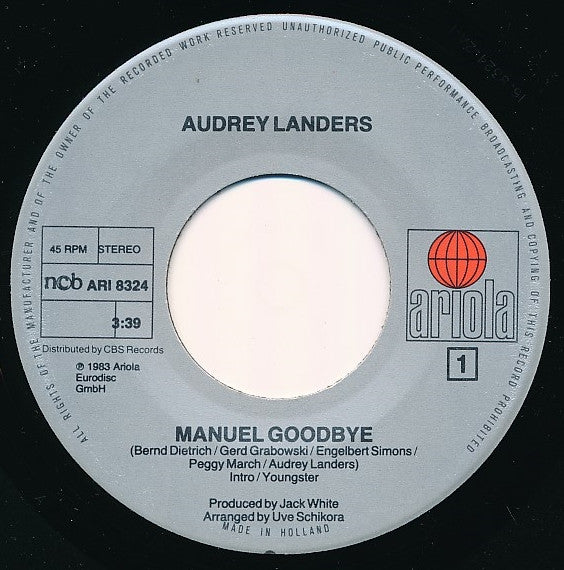 Audrey Landers : Manuel Goodbye (7", Single)