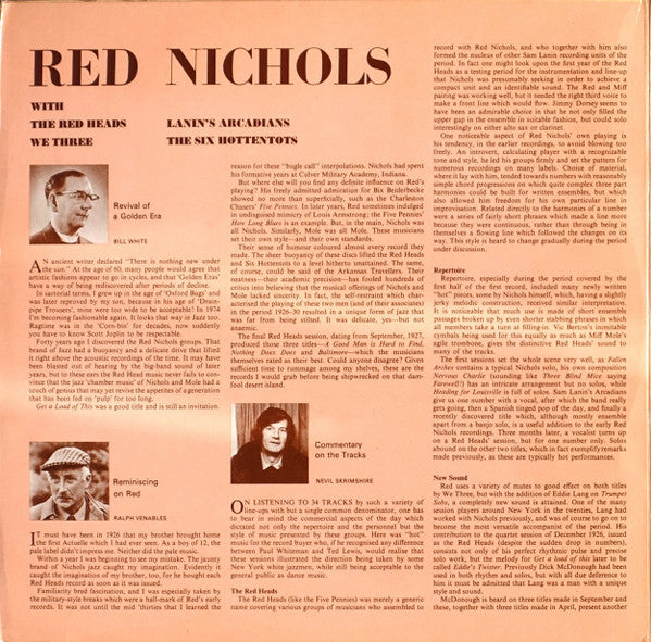 Red Nichols : 1925-28: The Redheads - We Three - Sam Lanin - The Six Hottentots (2xLP, Comp)