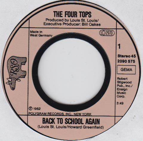 Four Tops : Back To School Again (7", Single)