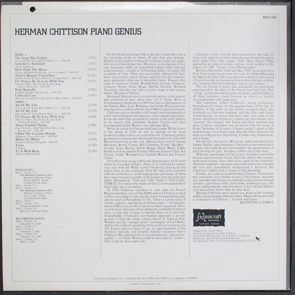 Herman Chittison : Piano Genius (LP, Comp)