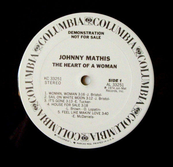 Johnny Mathis : The Heart Of A Woman (LP, Album, Promo)