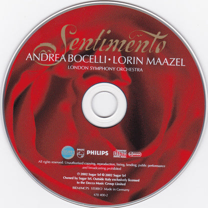 Andrea Bocelli : Sentimento (CD, Album, Ltd)