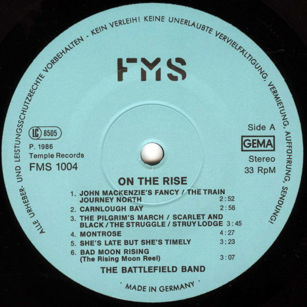 Battlefield Band : On The Rise (LP, Album)