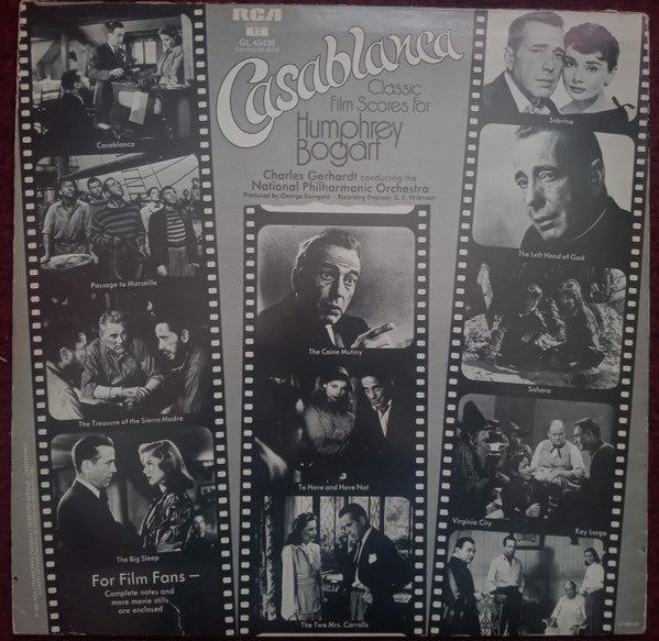 Charles Gerhardt / National Philharmonic Orchestra : Casablanca - Classic Film Scores For Humphrey Bogart (LP, Album, RE)