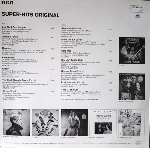 Various : Super Hits Original (LP, Comp)