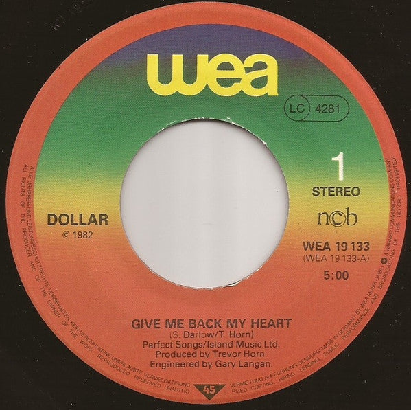 Dollar : Give Me Back My Heart (7", Single)