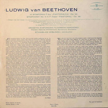 Ludwig van Beethoven, Orkiestra Symfoniczna Filharmonii Narodowej, Stanislaw Wislocki : VI Symfonia "Pastoralna" F-dur Op. 68  (LP, Album, RE, Bla)