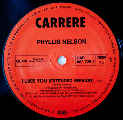 Phyllis Nelson : I Like You (12", Maxi)