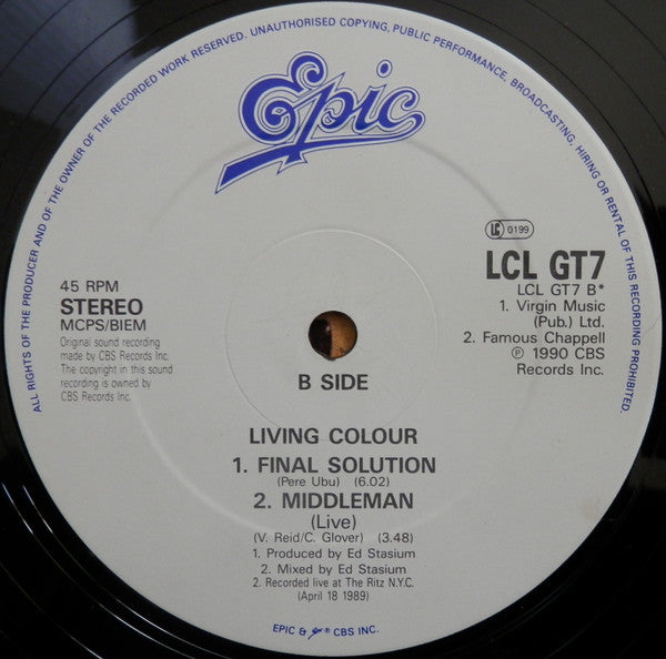 Living Colour : Type (12", Single, Gat)