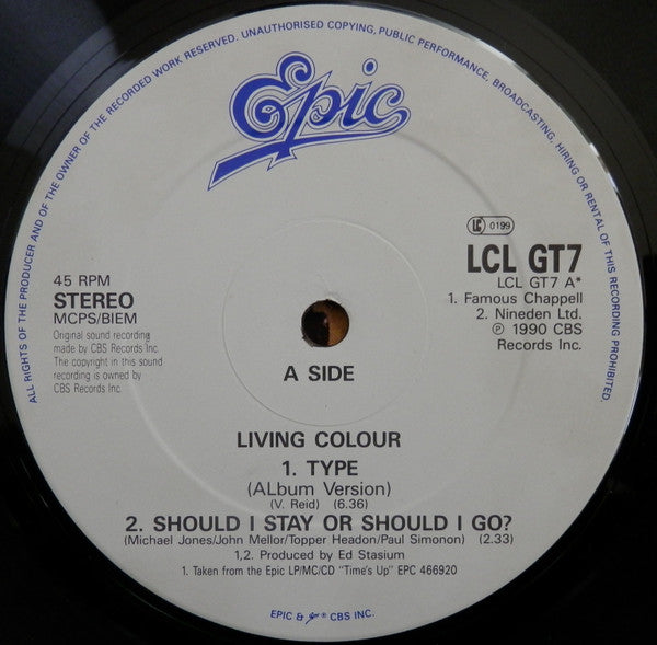 Living Colour : Type (12", Single, Gat)