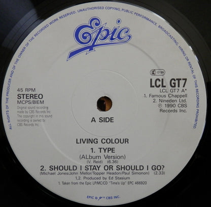 Living Colour : Type (12", Single, Gat)