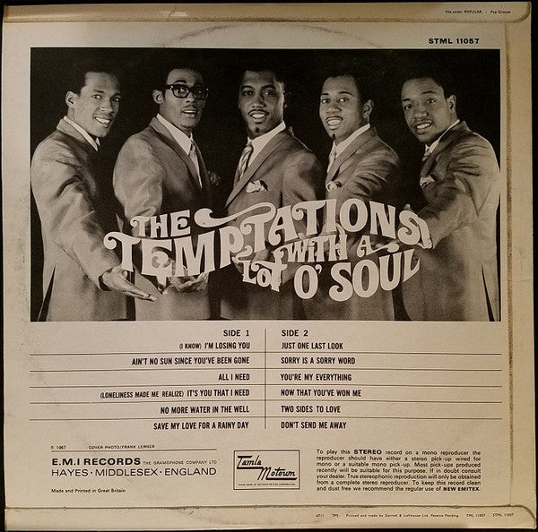 The Temptations : With A Lot O' Soul (LP, Album)