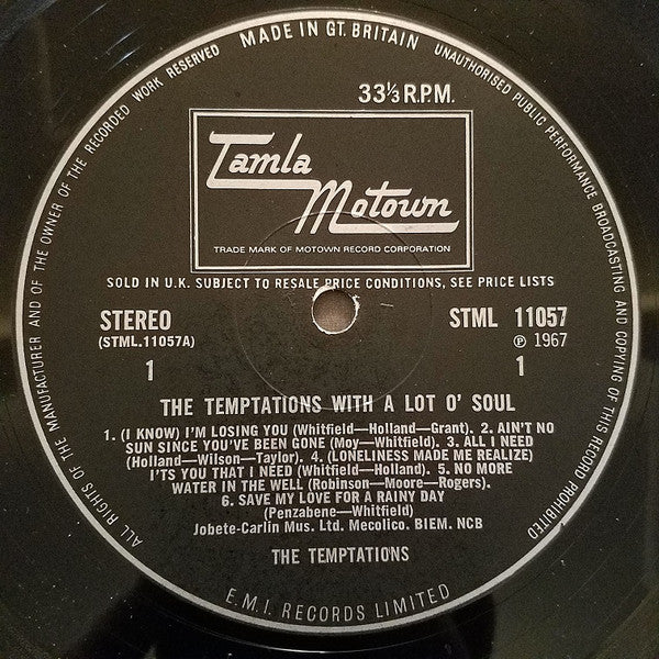 The Temptations : With A Lot O' Soul (LP, Album)