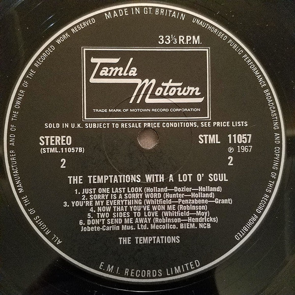 The Temptations : With A Lot O' Soul (LP, Album)