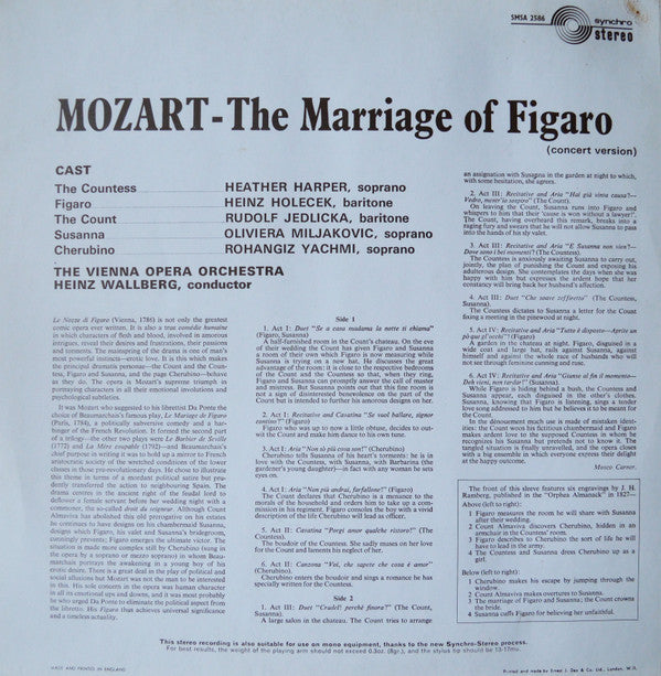 Wolfgang Amadeus Mozart, Orchester Der Wiener Staatsoper · Heinz Wallberg : The Marriage Of Figaro (Concert Version) (LP)